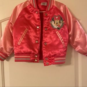 Girls Disney Minnie Mouse Bomber Jacket - size 2 Pink